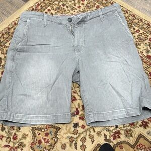 Ag Adriano Goldschmied Light Blue Pinstripe Cotton Shorts
